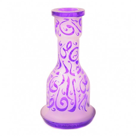 Waterpijp-fles wit met paars kalligrafie-design
